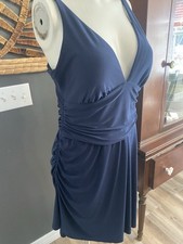 Magicsuit Miraclesuit Celine Solid One Piece Swimdress Swimsuit Navy Blue Size 8