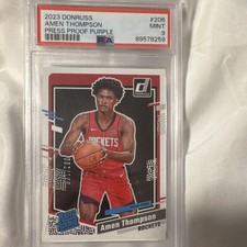 2023-24 Panini Donruss Amen Thompson Press Proof Purple #206 /199 Rockets