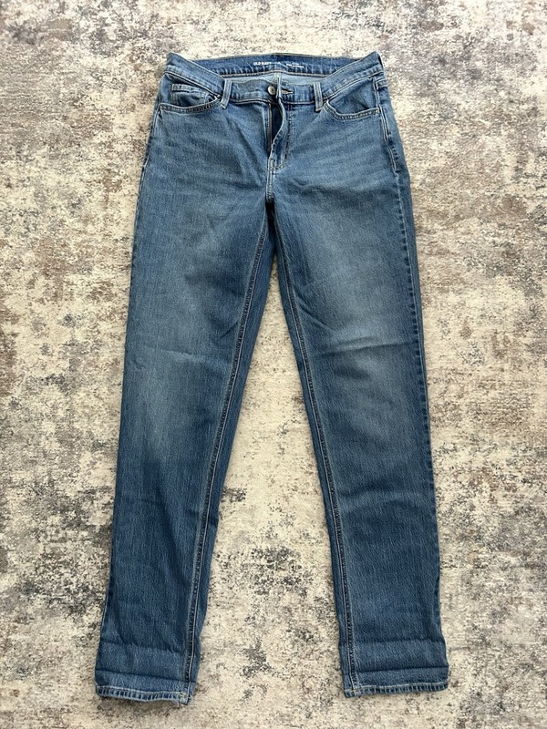 Old Navy Wow Boyfriend Jeans Womens 6 Tall Blue Mid-Rise Straight Medium Wash