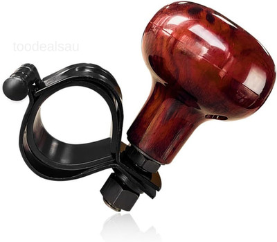 Woodgrain Steering Wheel Spinner Knob, Smooth Turning Assist Grip Ball Driving