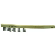 Economy Scratch Brushes, 3 X 19 Rows, Wire, Curved Hardwood Handle Weiler 25154