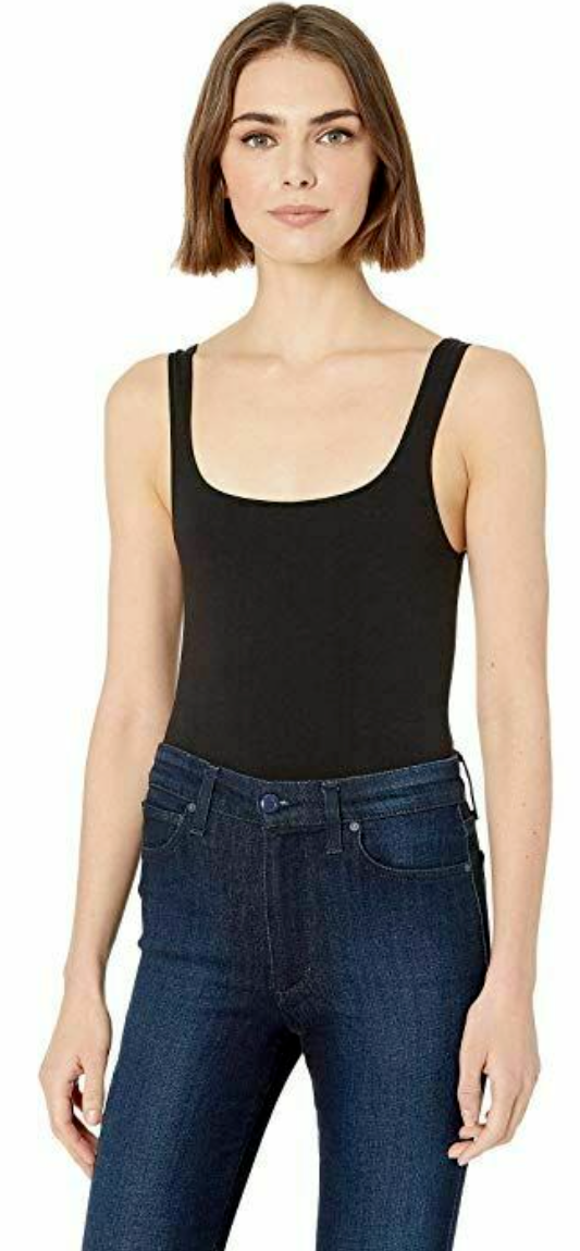 Only Hearts Black Cotton Lycra Square Neck Bodysuit L41625 Womens Size S