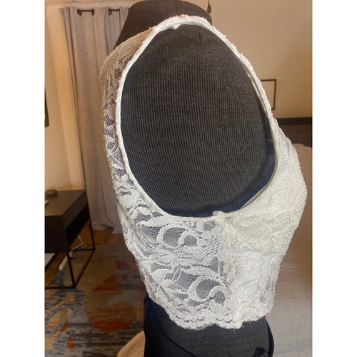 City Triangle Maxi Dress Size 11 White Lace Sleeveless Top and Black Skirt - Picture 9 of 18