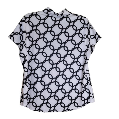 Camisa de golf Chico's Zenergy talla 3 o XL elástica en blanco y negro - Imagen 3 de 4