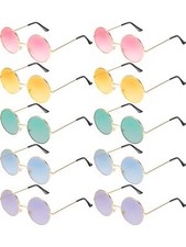 10 Pairs John Hippie Sunglasses Retro Round 60's Style Circle Sunglasses Eyew...