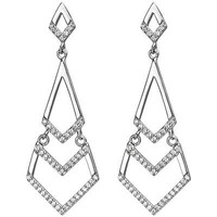 OhrhäNger 925 Silber 92 WeißE Zirkonia Ohrringe HäNgerstecker Ohrschmuck