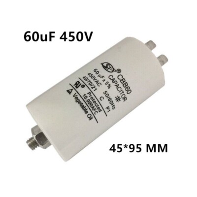 CBB60 60UF 60MFD 450V AC MOTOR START RUN CAPACITOR with STUD TERMINAL 4 PINS