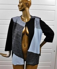 Misook Blue Black Gray Knit Jacket sz XL
