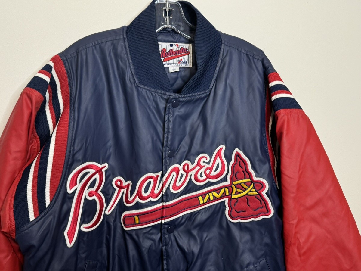 Vintage Atlanta Braves Jacket Mens Large Majestic Diamond