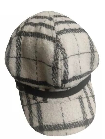 Vintage Nine West Womens Hat Y2K Check Black White Big Apple  display picture 2