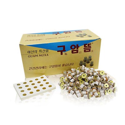 1100 pcs Koryo Guam Moxa Stick Pipe Moxibustion with 100 pcs Point Stickers