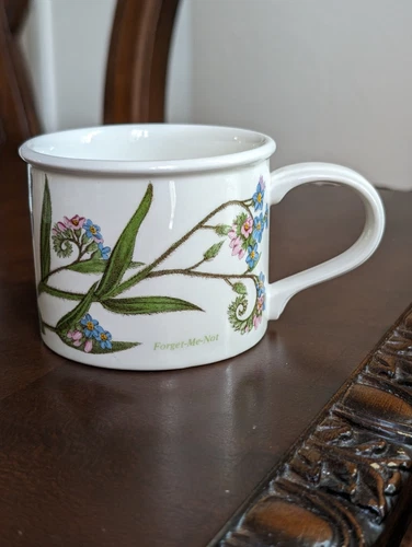 Portmeirion Botanic Garden Drum Cup Mug Forget Me Not Coffee Tea Vintage - EUC
