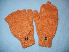 Hand Knit Women  s Flip top Mitten Gloves NWOT