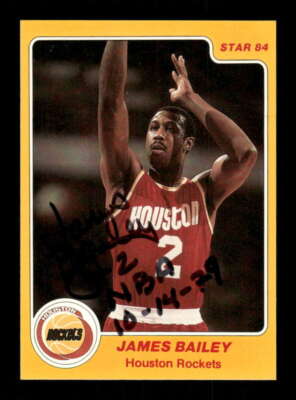 1983-84 Star 74 James Bailey signed auto w NBA debut inscription