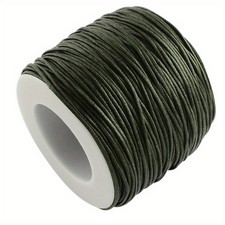 1roll Waxed Cotton Thread Cords Dark Olive Green 1mm about 100yards/roll