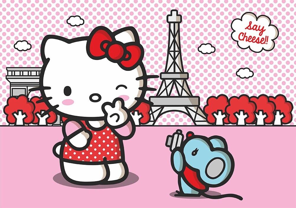 Hello Kitty in Paris Disney Wallpaper mural 254x365cm photo Fts 1325