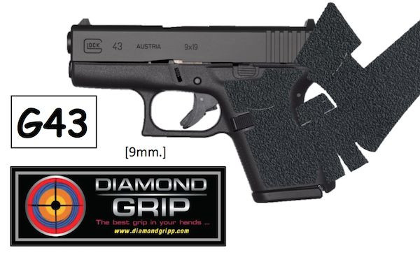 NEW! Diamondgripp for Glock [43] Silicone-Rubber Grip Tape *FAST