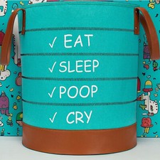 Kids baby Felt Collapsible Laundry Basket Hamper Clothes Toy Storage w/ Handles