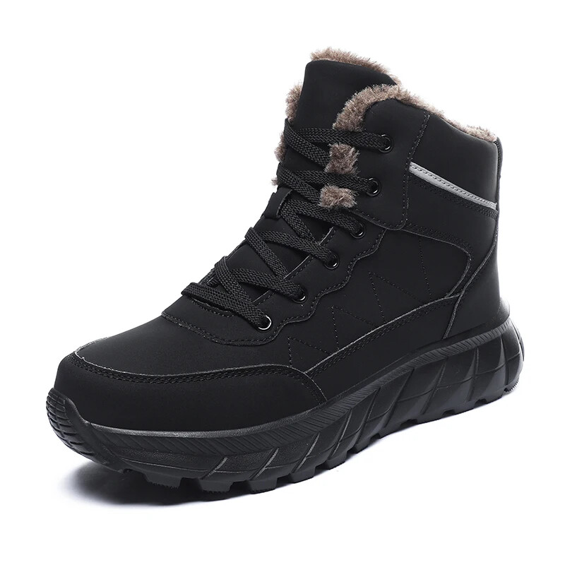 Men's Winter Snow Boots Warm Plush Non-Slip Ankle Shoes Comfortable