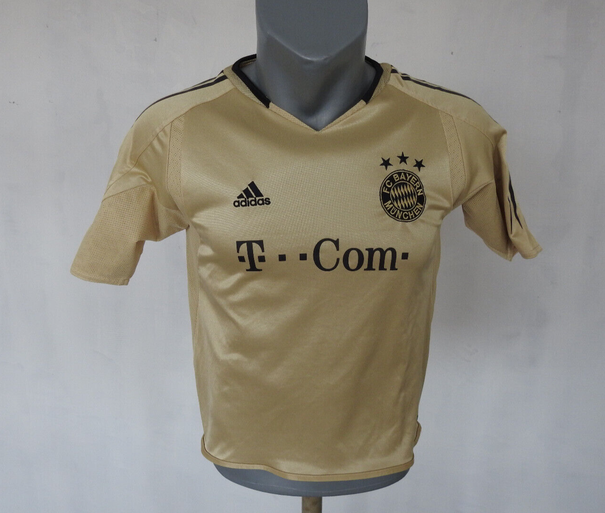 Bayern Munchen 2004 Jersey #13 Ballack Adidas Gold Shirt Size Boys