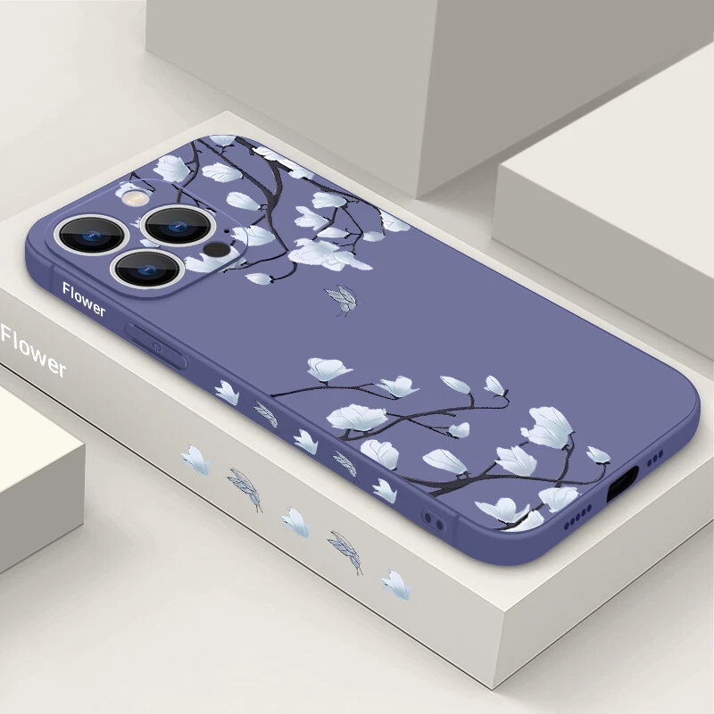 Flowers Phone Case For iPhone 16 15 Pro Max 14 13 12 11 XS 8 Silicone Slim Cover - Image 3 of 4