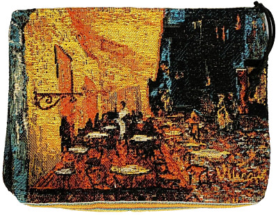 VAN GOGH CAFE TERRASSE BELGISCHE GOBELIN TROUSSE HANDTASCHE BEUTEL KOSMETIKTASCHE + REISSVERSCHLUSS