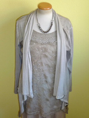 Lindsay Moda Jacket Made in Italy with Fake Perforated Leather Size L New