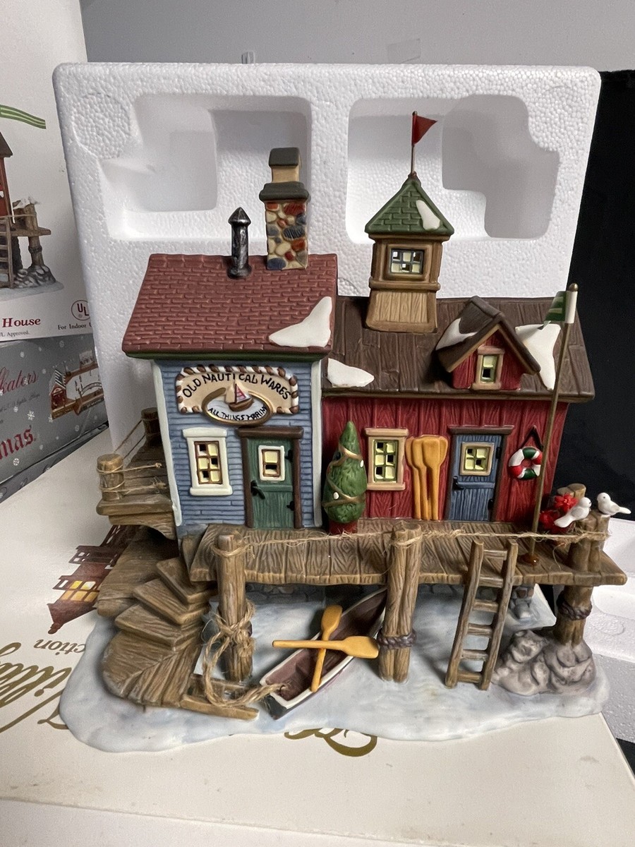 Celebrations Harborside Village Deluxe Lighted House Old Nautical