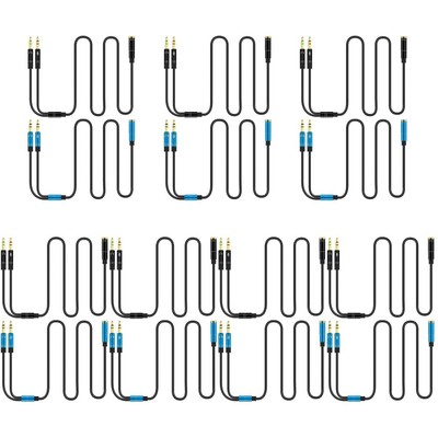 2PCS Computer Zubehör Mic Audio Splitter Kopfhörer 3. 5mm Splitter