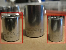 USA MADE 12MM Sockets 6pt 12pt 1/4 3/8 1/2 Drive Husky,  many Vintage Brands