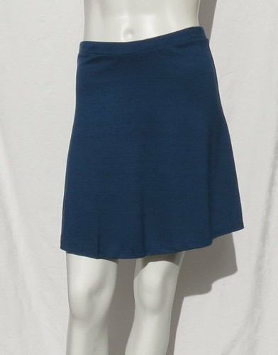 NEW $32 AMERICAN APPAREL Teal Blue Rayon Knit HYPERION Mini Skirt USA S M Jrs L - Picture 4 of 5