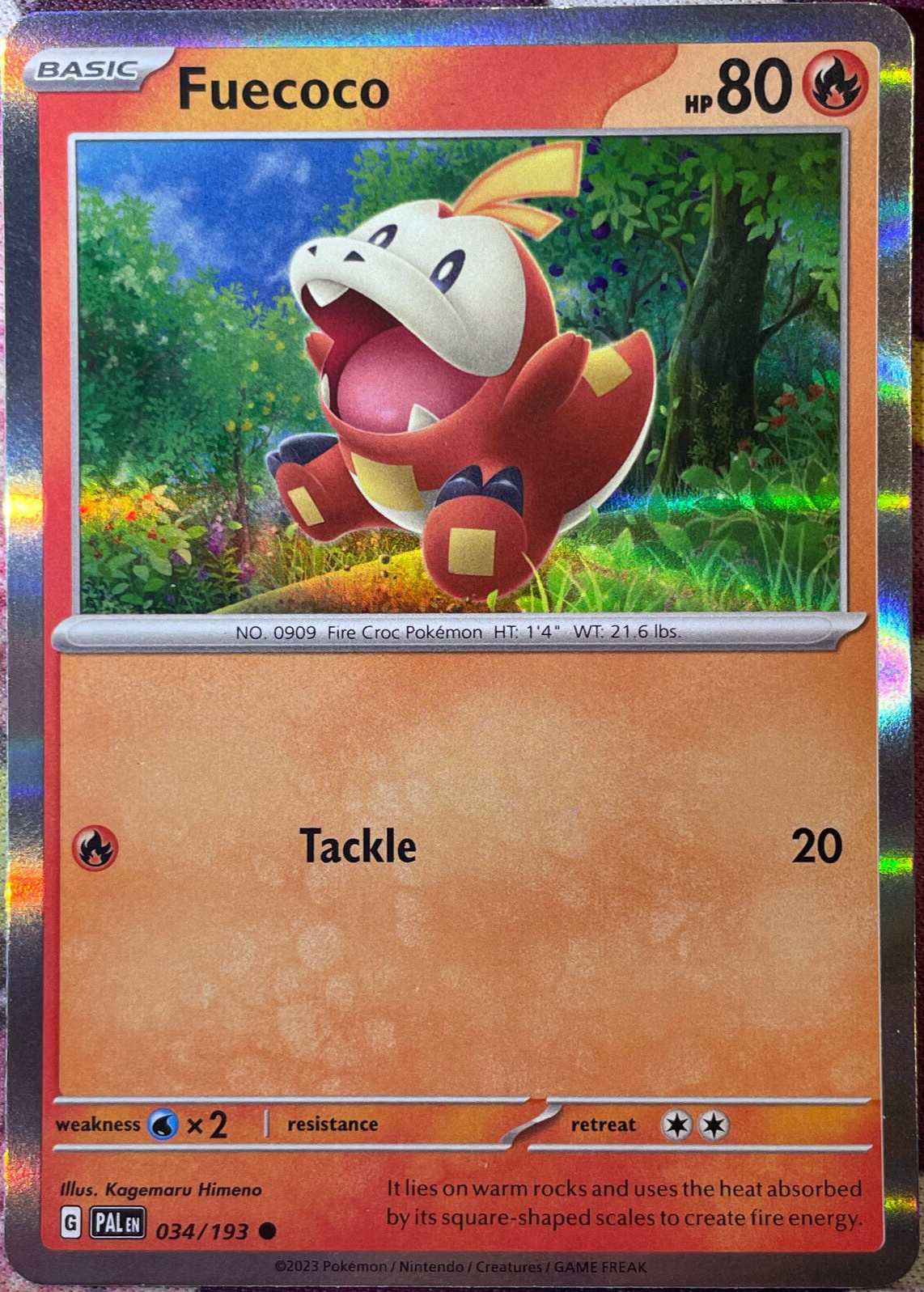Fuecoco Holo - 034/193 - Paldea Evolved Pokemon 2023