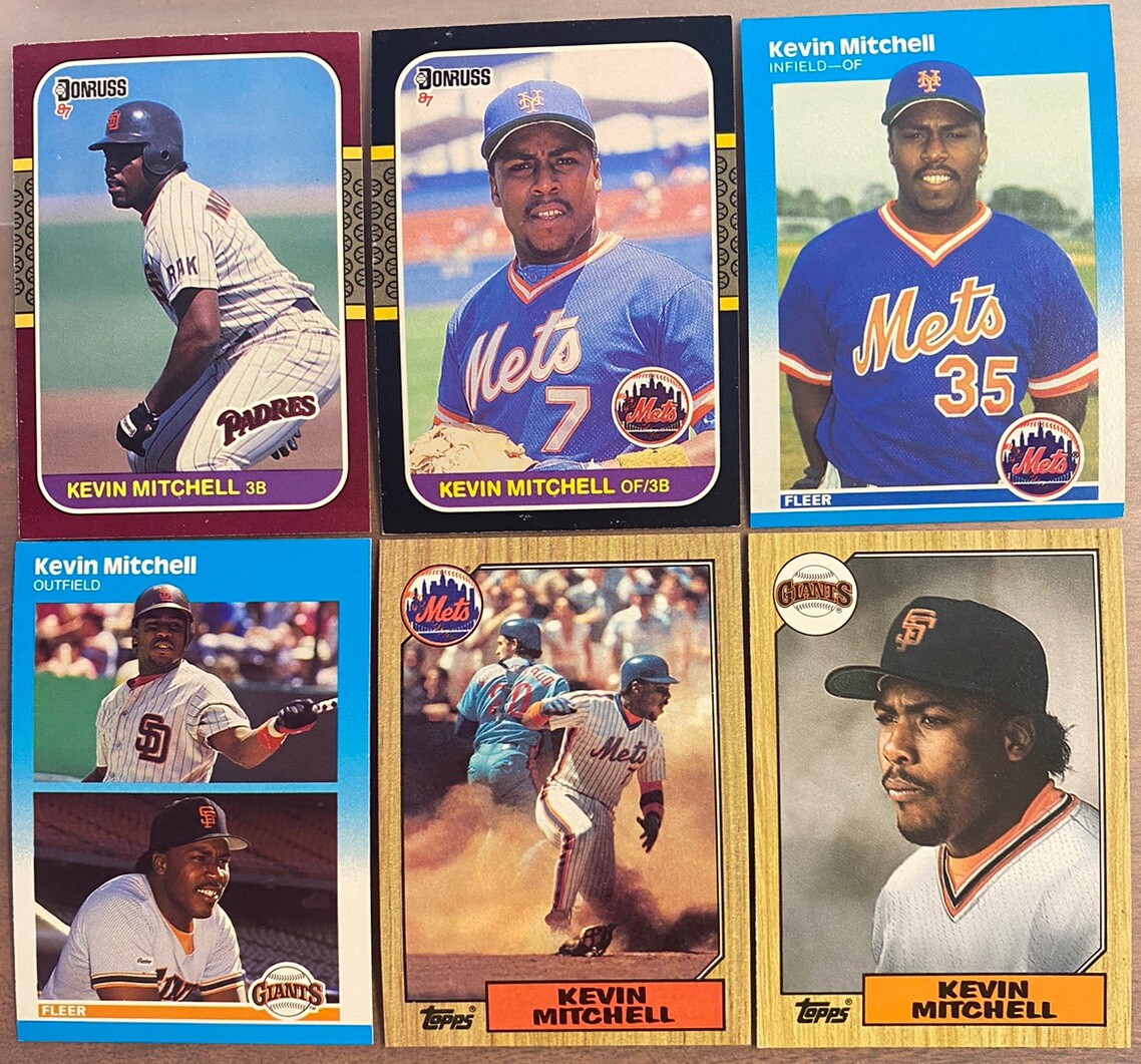 1987 KEVIN MITCHELL 6-CARD ROOKIE RC LOT * ‘89 NL MVP * FOREVER GIANT! NM!