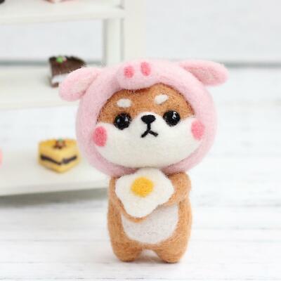 Cat Wool Felt Doll Craft DIY Non Finished Poked Set Handcraft Kit Needle
