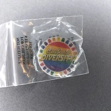 Celebrate Diversity LGBTQ Round 1 1/4' New Lapel Hat Jacket Pin