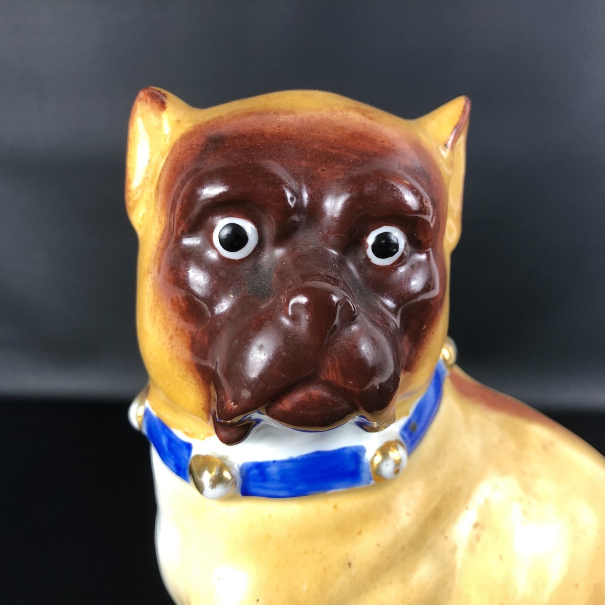 専用　llic dog figurine／vintage／bulldog Vintage Bulldog Porcelain Figurine/souvenir of Detroit Mi
