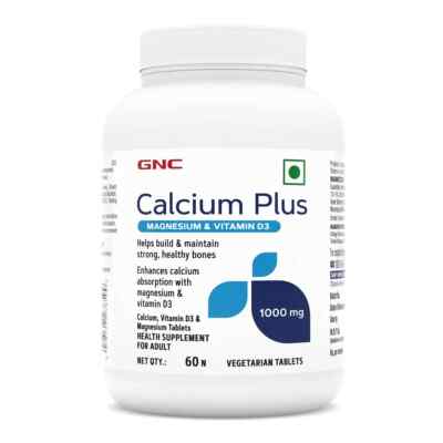 GNC Calcium Plus 1000mg mit Magnesium & Vitamin D3 Starke Knochen 60 Tabs