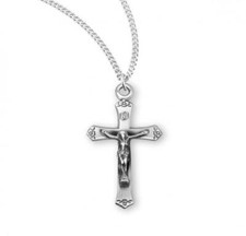 Plain Sterling Silver Crucifix Features 18in Long chain