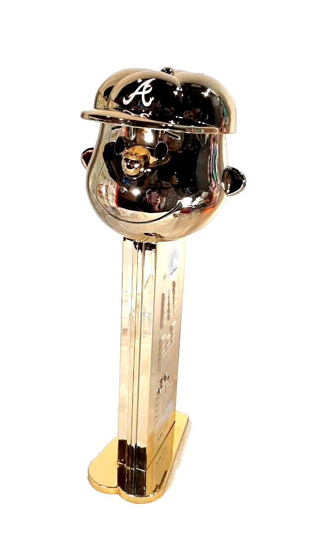 CHARLIE BROWN ATLANTA BRAVES LIMITED EDITION GOLD MUSICAL GIANT PEZ - NEW IN BOX