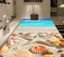 3D Starfish Sand Beach 45 Floor WallPaper Murals Wall Print Decal AJ WALLPAPER
