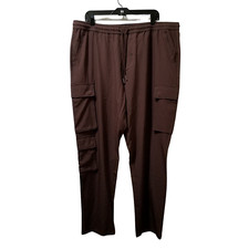 Forever 21 Slim-Fit Cargo Pants Men’s 2XL XXL Brown Stretch Elastic Waist 40x31