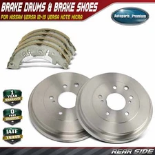 Rear Brake Drum + Ceramic Brake Shoe for Nissan Sentra 2013 2014-2019 2021-2023