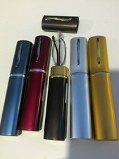 5 x Reading glasses metal tube with hard case clear spring hinge strength 2.25