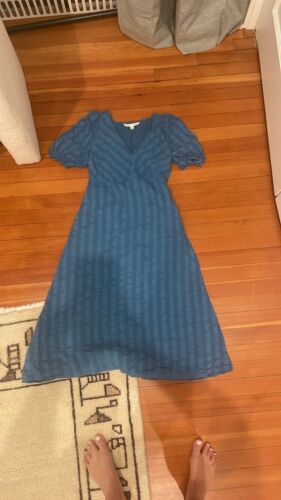The Nines By Hatch Womens Maternity Blue V-NECK Dress Size XS - Picture 1 of 5