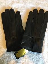 Black Leather Gloves Mens Size M
