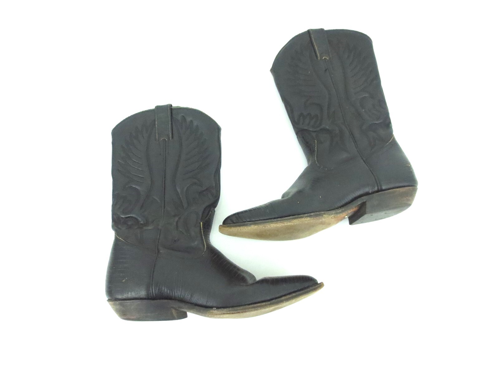 Men's BOULET Western Cowboy Boots Black 
