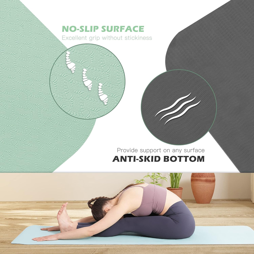 Eco-Friendly Non-Slip Anti-Tear 1/4 Inch Thick Yoga Pilates Fitness Mat Eco-Friendly Non-Slip Anti-Tear 1/4 Inch Thick Yoga Pilates Fitness Mat