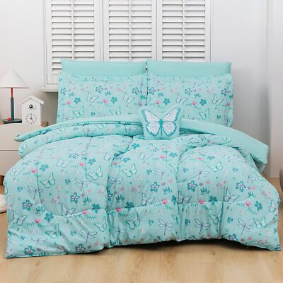 Mooreeke Bed in a Bag for Kids Girls Teens, Pieces Full Size Comforter  Bed