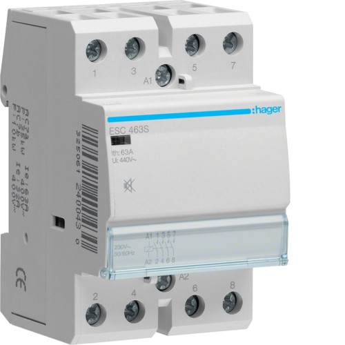1St. Hager ESC463S InstallationsschüTz Brummfrei 63A 4 SchließEr 230V-image