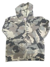 True Religion Kids Size 6 Camo Zip Up Hoodie Gold Horseshoe Logo Camouflage